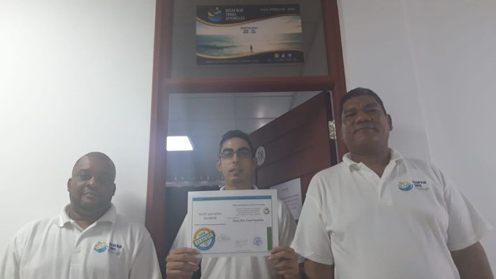 DMC Ocean Blue Travel Services, located in Providence, has successfully developed SOP for the prevention of COVID-19, trained its employee and now be certified under the SSCTA program in line with the Seychelles National Guidelines.